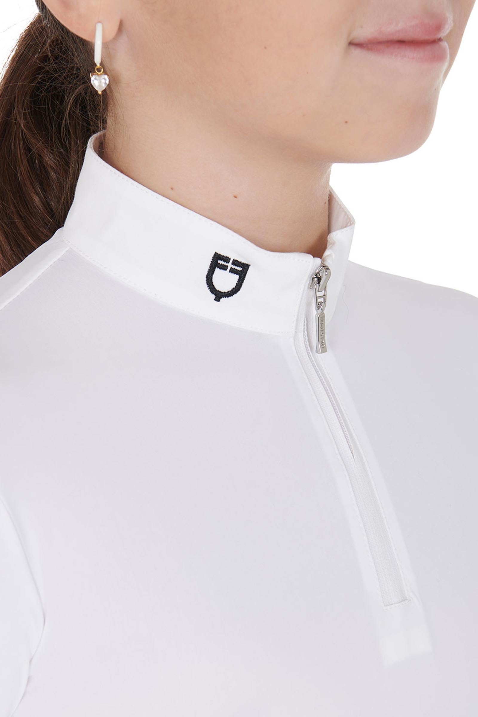Equestro Girls' Slim Fit Competition Polo Shirt With Zip Kids Apparel