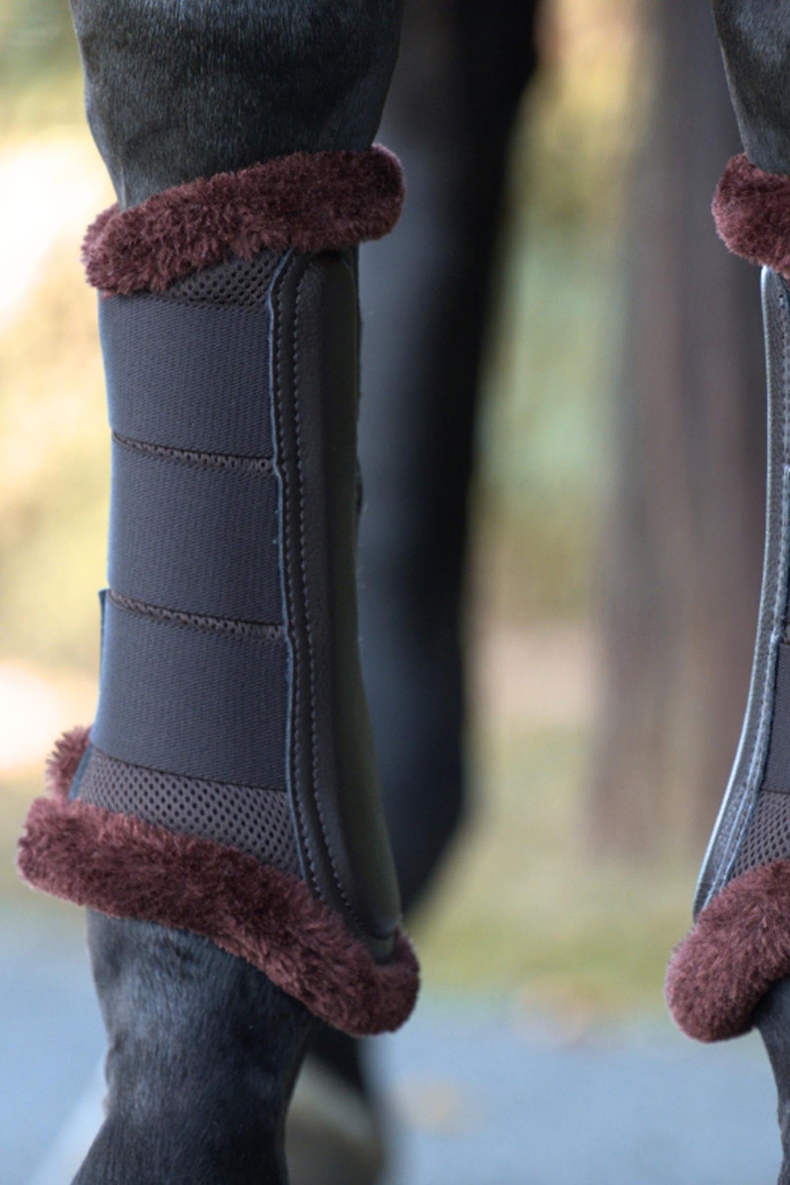 Kavalkade Anatomic Mesh Tendon Boots With Faux Fur Leg Protection & Hoof Protection for Horses