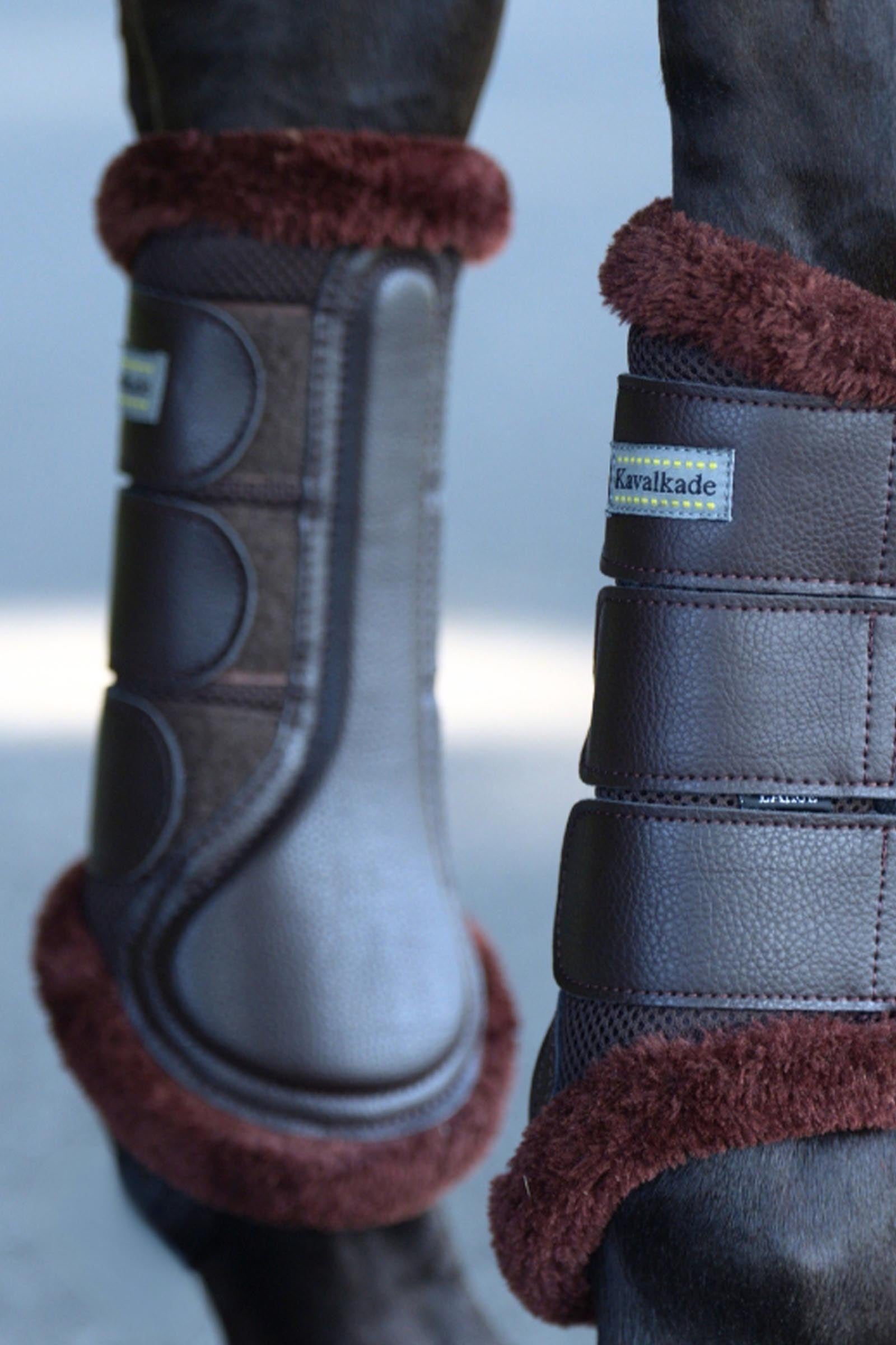 Kavalkade Anatomic Mesh Tendon Boots With Faux Fur Leg Protection & Hoof Protection for Horses