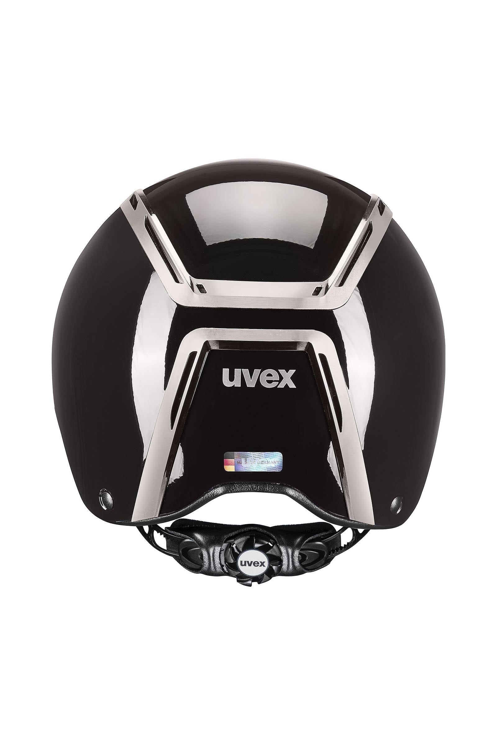 Uvex Exxeed Shiny Chrome Riding Helmet Safety Equipment