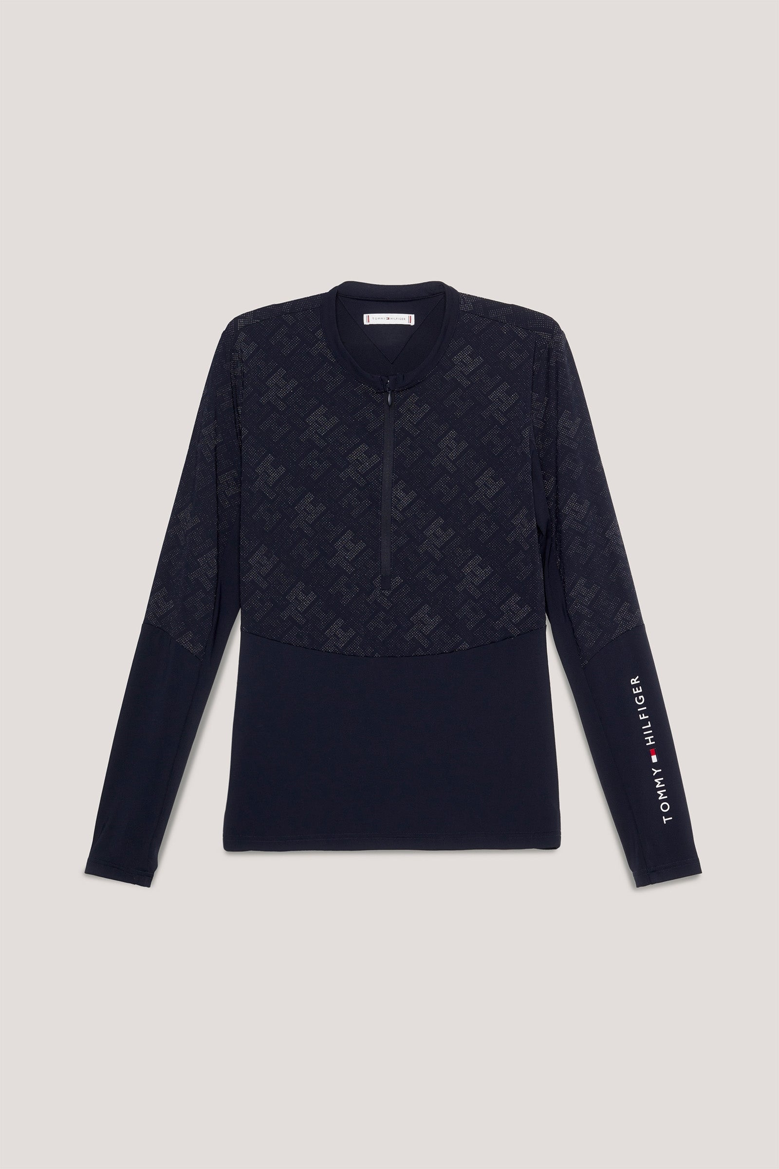 Tommy Hilfiger Equestrian Köln Reflektierendes Langarm 1/4 Reißverschluss Trainingsoberteil Damen Reitbekleidung