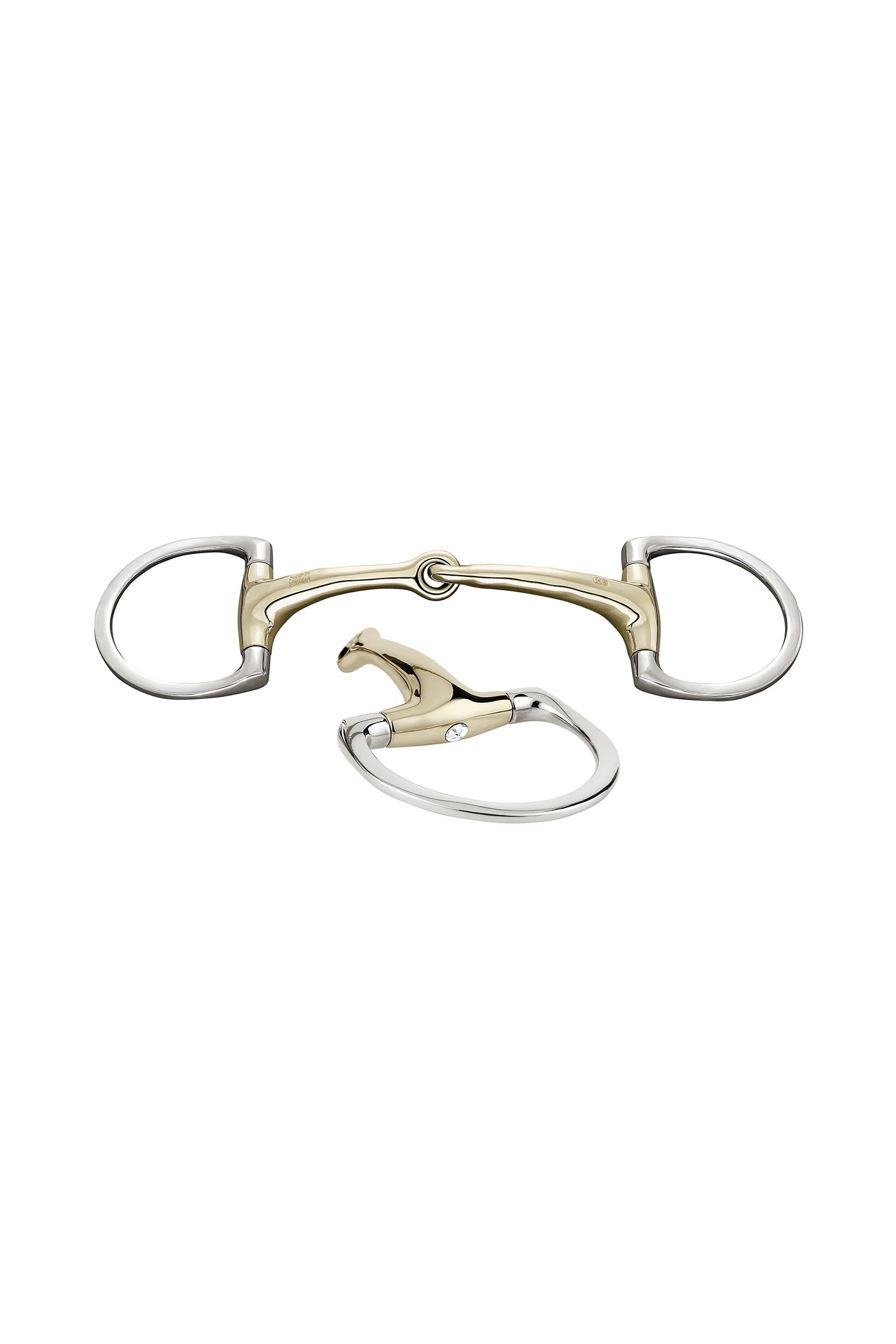 Sprenger Dynamic RS Eggbutt Bit D-Rings, Single Jt. 16mm, Sensogan, W. Crystals Horse Bits
