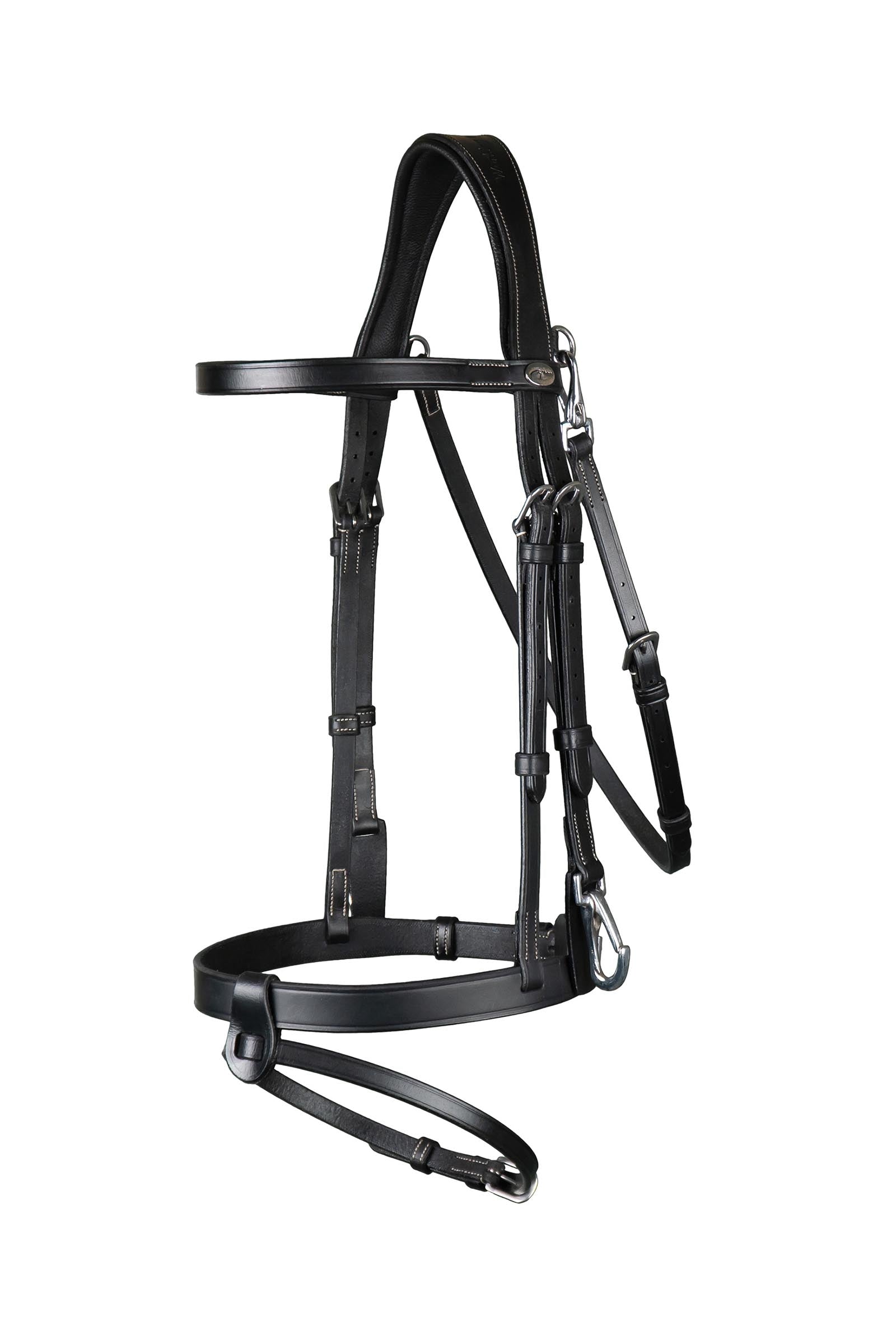 Dy'on Working Trense aus flachem Leder mit Karabinerhaken Trensenzäume & Zügel