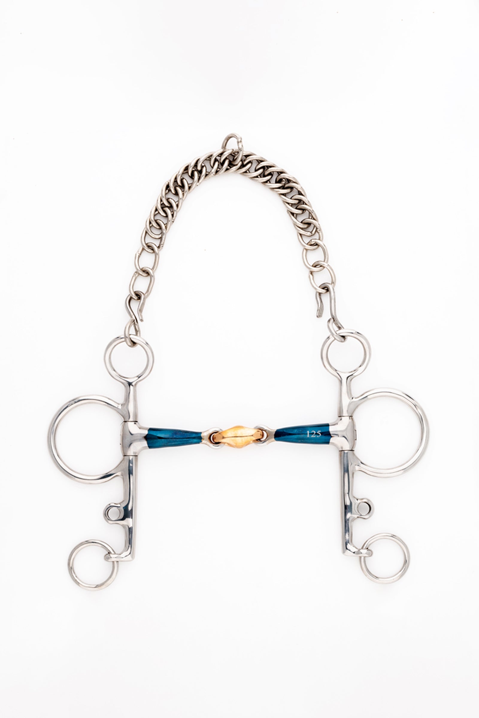 Kavalkade ergonomisches Pelhamgebiss, doppelt gebrochen mit Lock Up, lang, 14 mm Gebisse