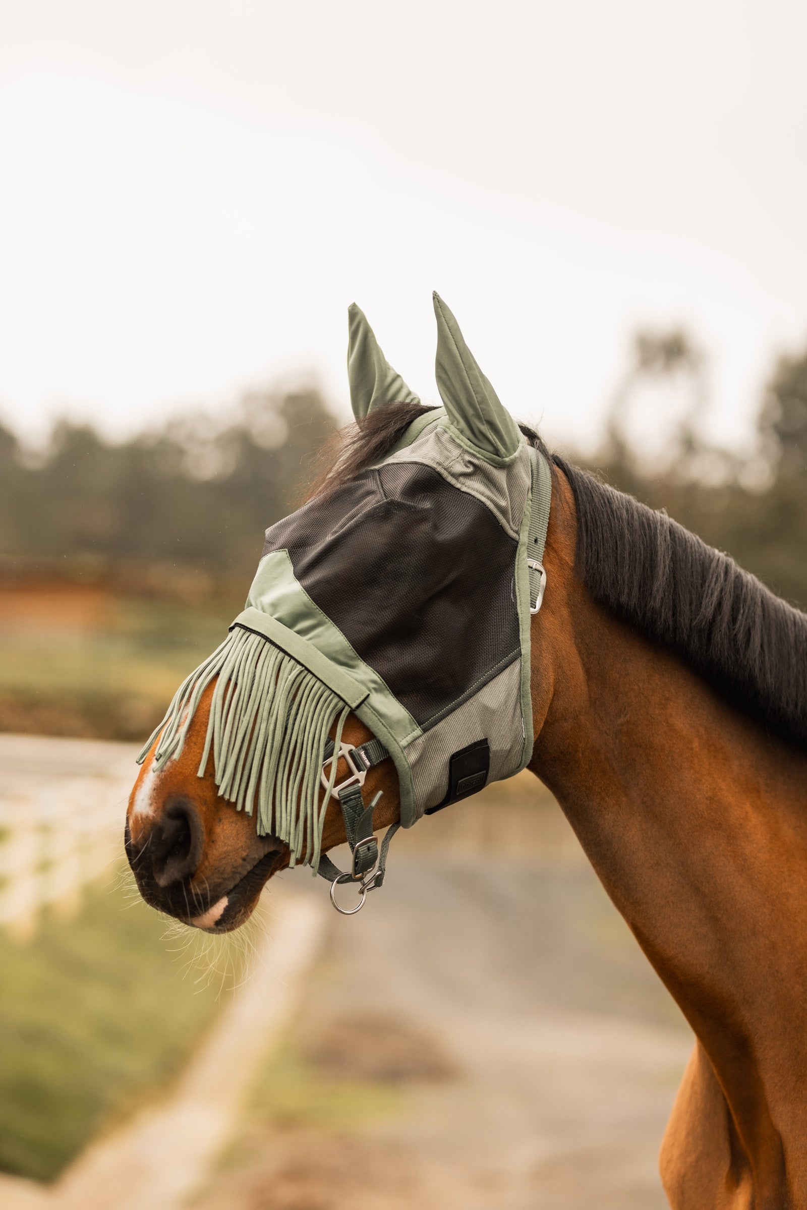Horze Fly Mask with Fringed Nose Antifly Protection for Horses