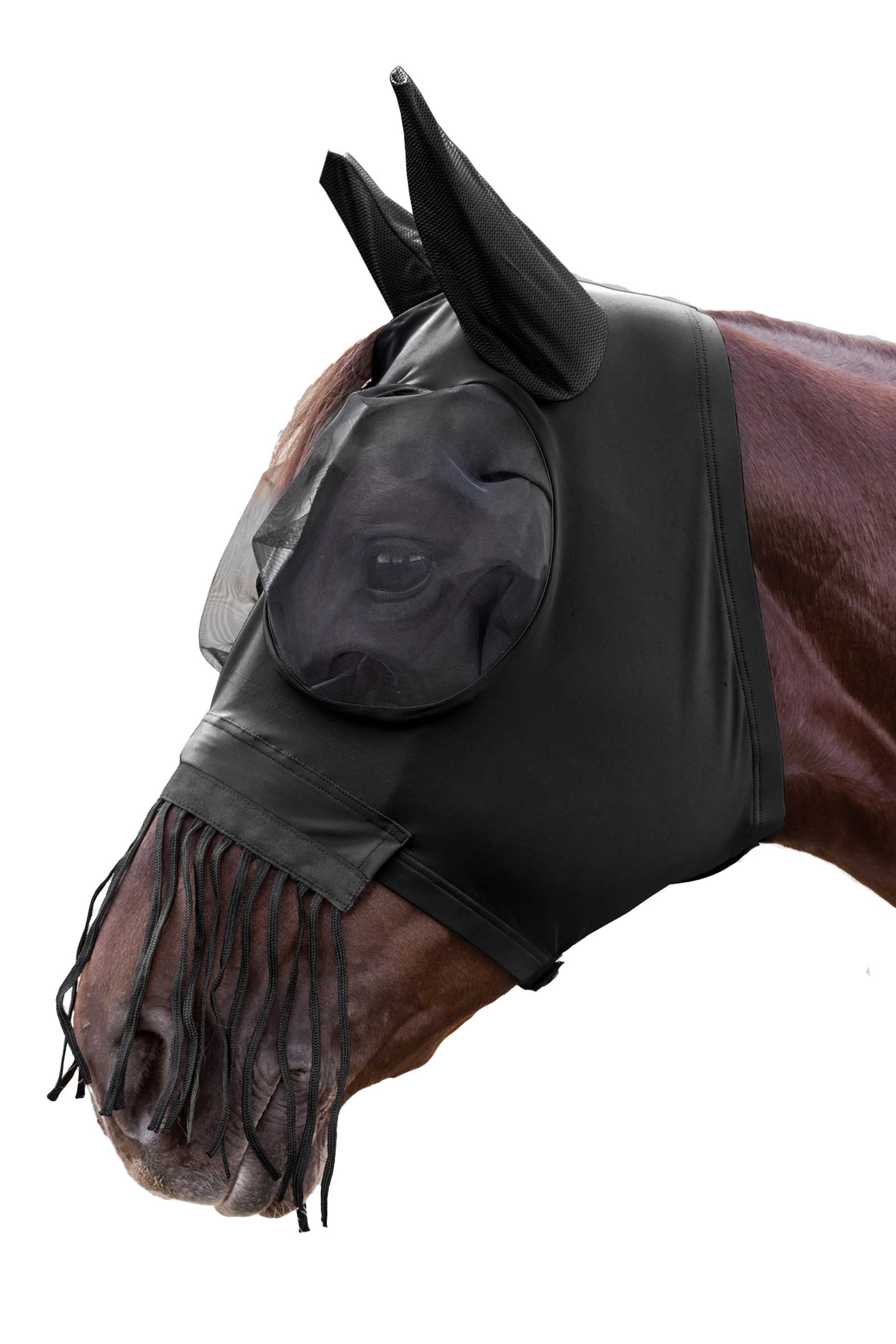 Waldhausen Puck Fly Mask With Zip And Nose Fringes, UV-Protection Antifly Protection for Horses