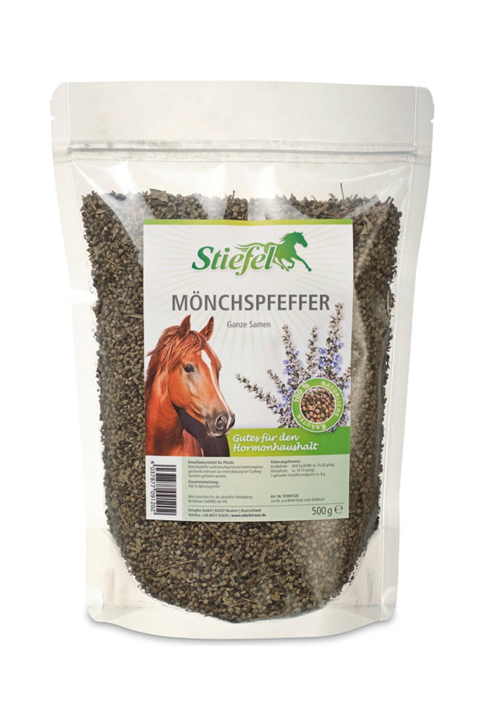 Stiefel Mönchspfeffer ganze Samen, 500 g Horse Feed & Nutrition