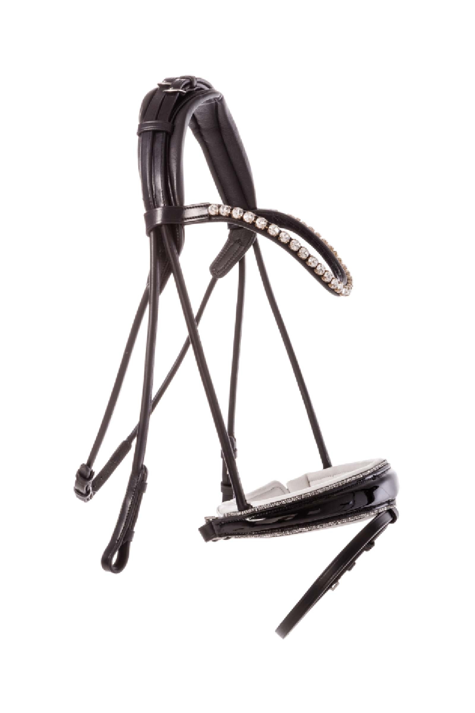 Kavalkade Florissa Patent Leather Bridle With Crank Noseband, Glitter Bridles & Reins
